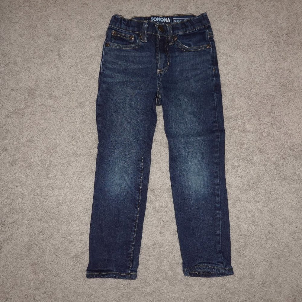 Boys Size 5 Skinny Sonoma Denim Blue Jeans with Adjustable Waist